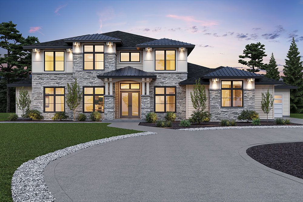 A Home Plans NW home at dusk
