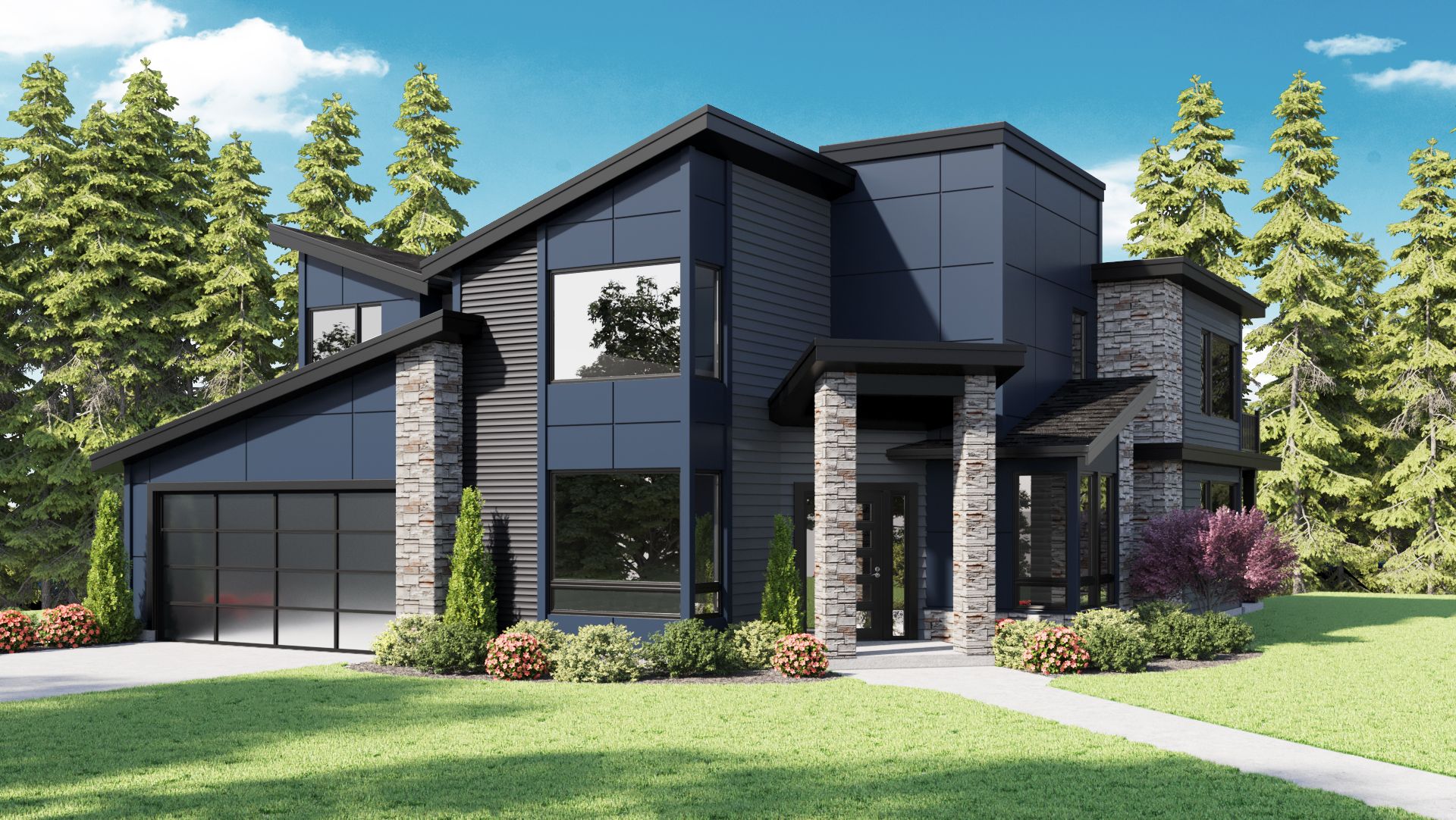 Finished rendering of Home Plans NW plan 3716