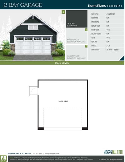 Elevation drawing for a Home Plans NW garage or accessory dwelling unit plan