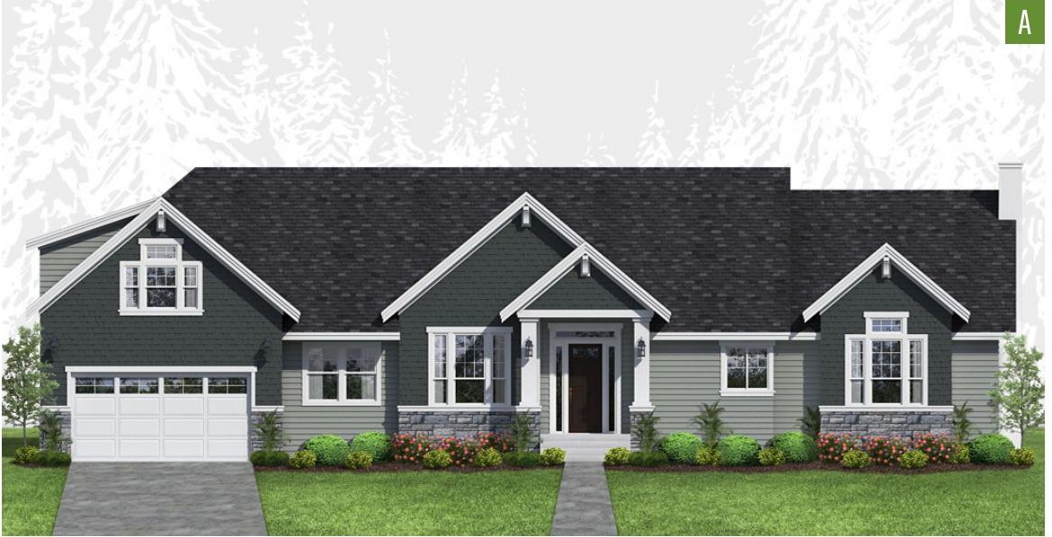 Exterior elevation of Home Plans NW Plan 3364-A