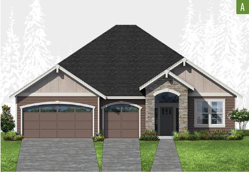 Exterior elevation of Home Plans NW Plan 3730-ABC