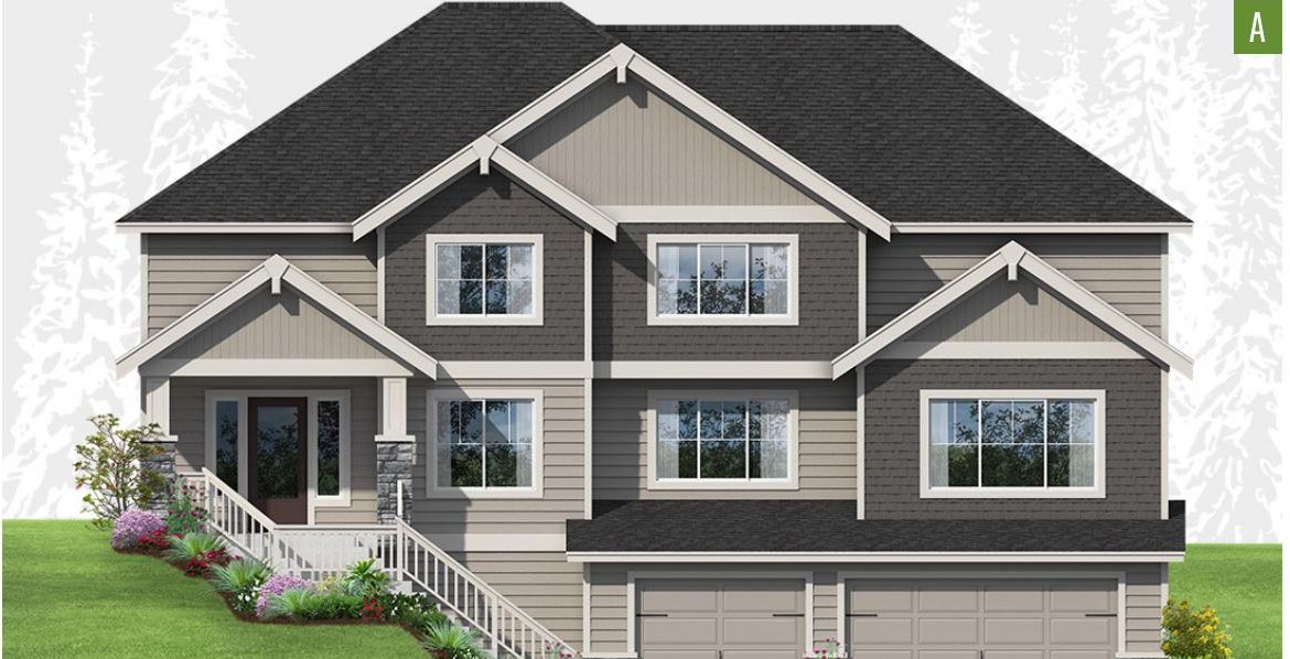 Exterior elevation of Home Plans NW Plan 3734-A