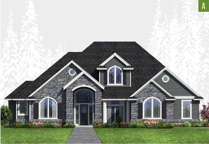 Exterior elevation of Home Plans NW Plan 3930-A