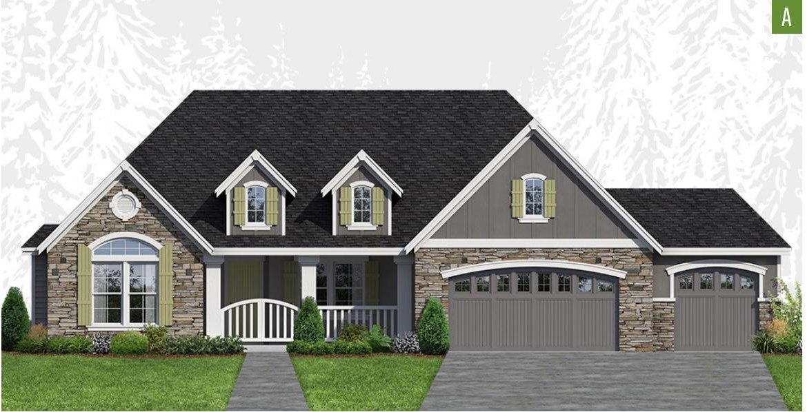 Exterior elevation of Home Plans NW Plan 4037-A