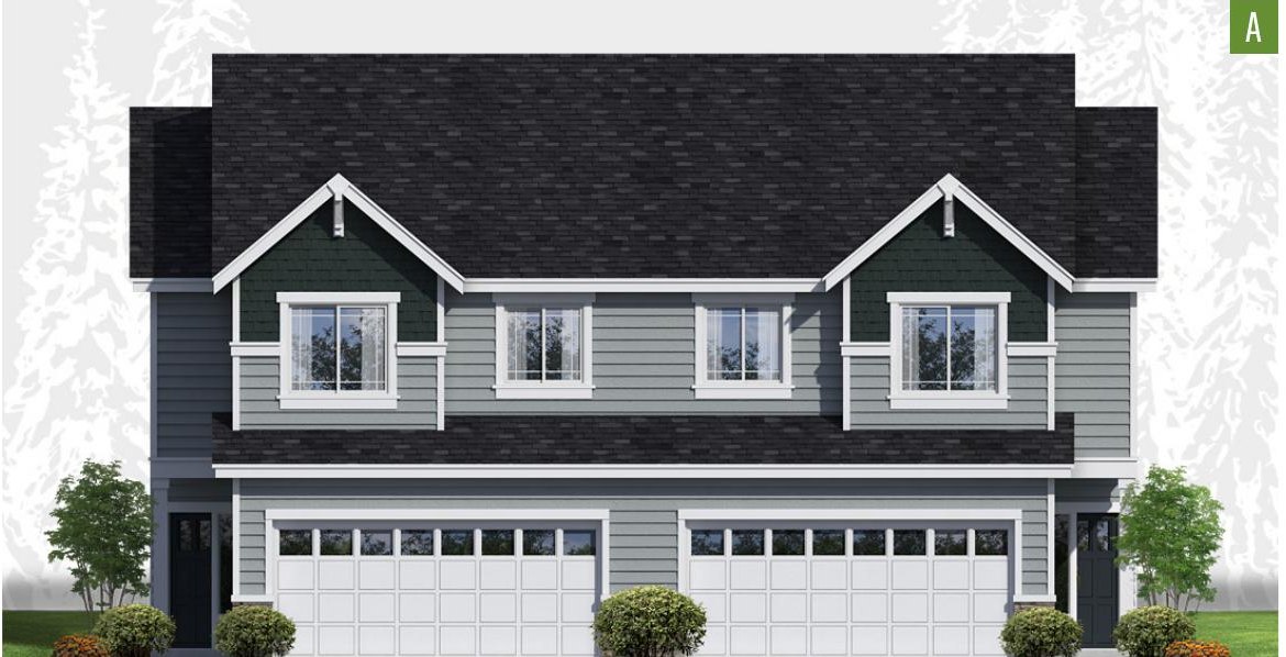 Exterior elevation of Home Plans NW Plan (Duplex) 1524-A