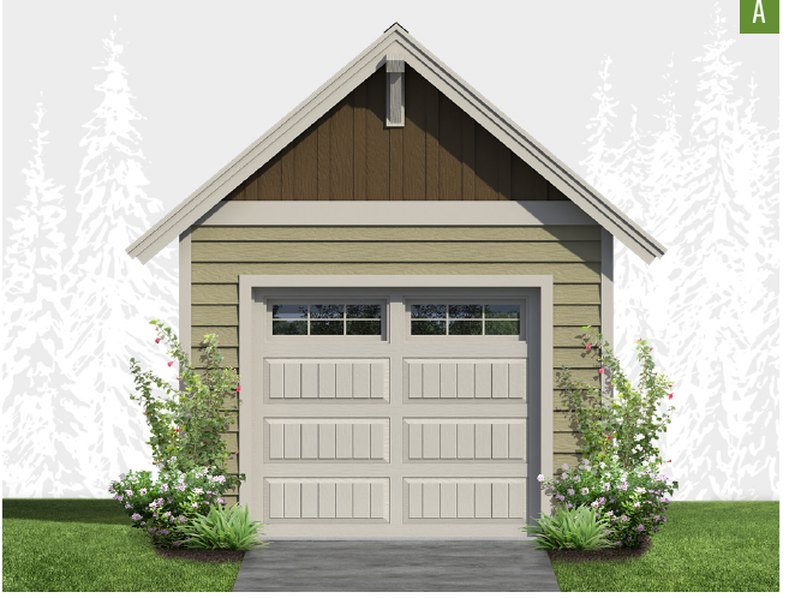Exterior elevation of Home Plans NW Plan (Garage) Single Bay