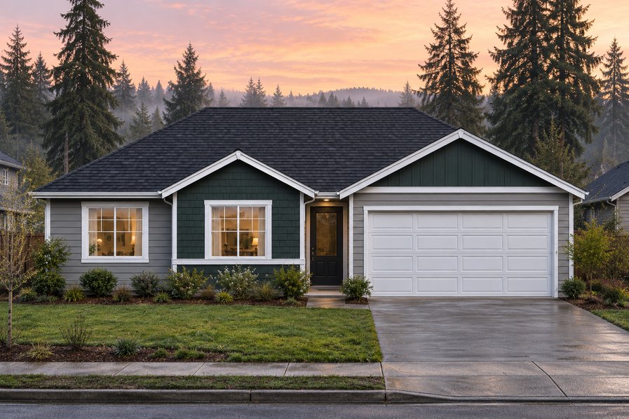 Exterior rendering of Home Plans NW Plan 1304-AB