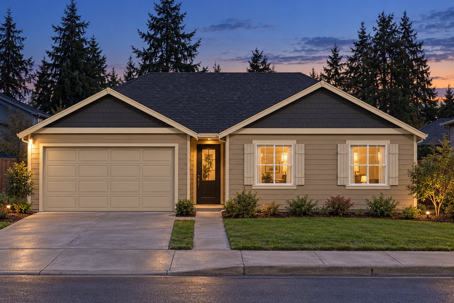 Exterior rendering of Home Plans NW Plan 1326-AB