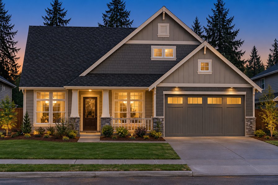 Exterior rendering of Home Plans NW Plan 1375-A