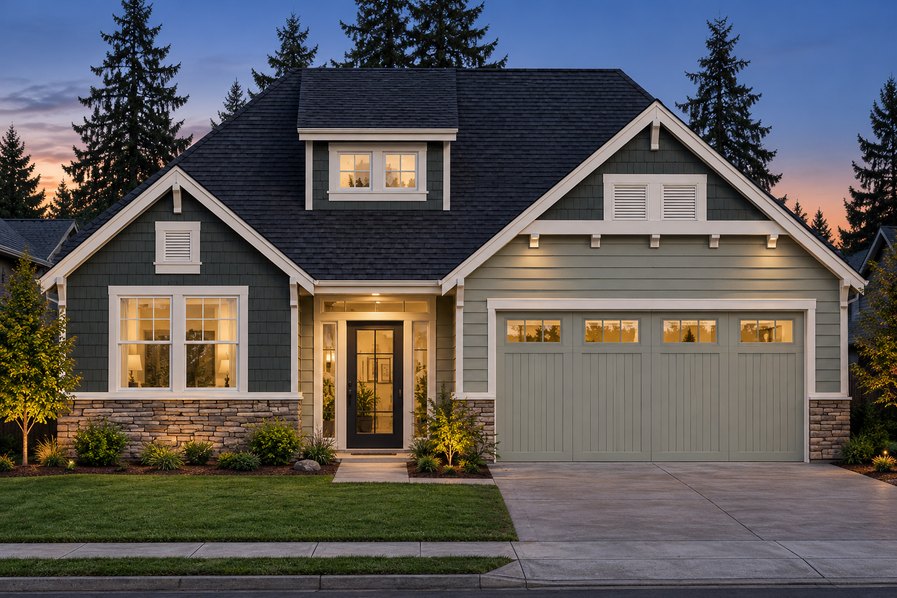 Exterior rendering of Home Plans NW Plan 1392-A