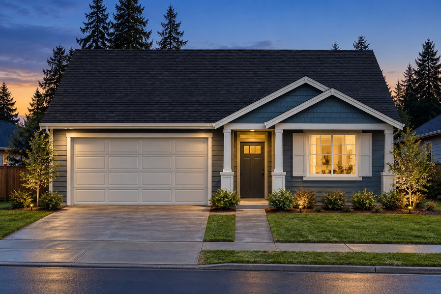 Exterior rendering of Home Plans NW Plan 1442-AB