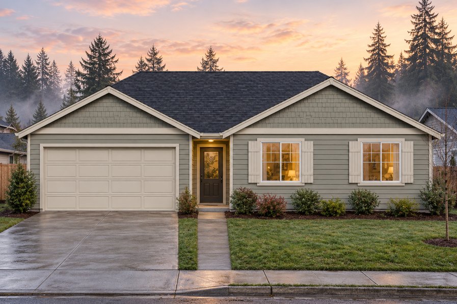 Exterior rendering of Home Plans NW Plan 1482-AB
