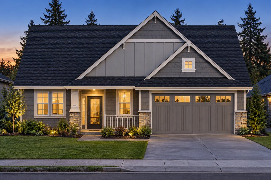 Exterior rendering of Home Plans NW Plan 1499-A