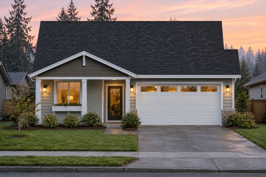 Exterior rendering of Home Plans NW Plan 1538-A