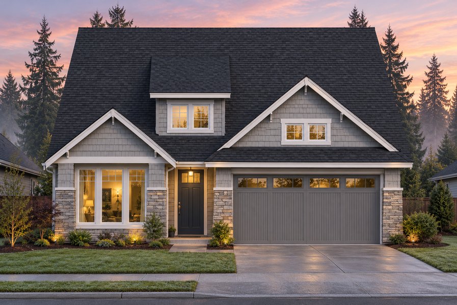 Exterior rendering of Home Plans NW Plan 1688-A