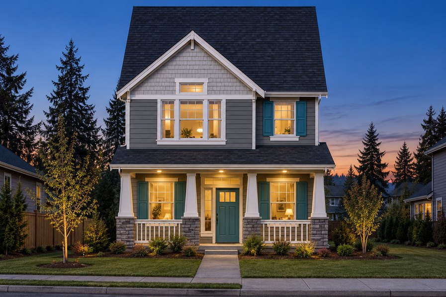 Exterior rendering of Home Plans NW Plan 1734