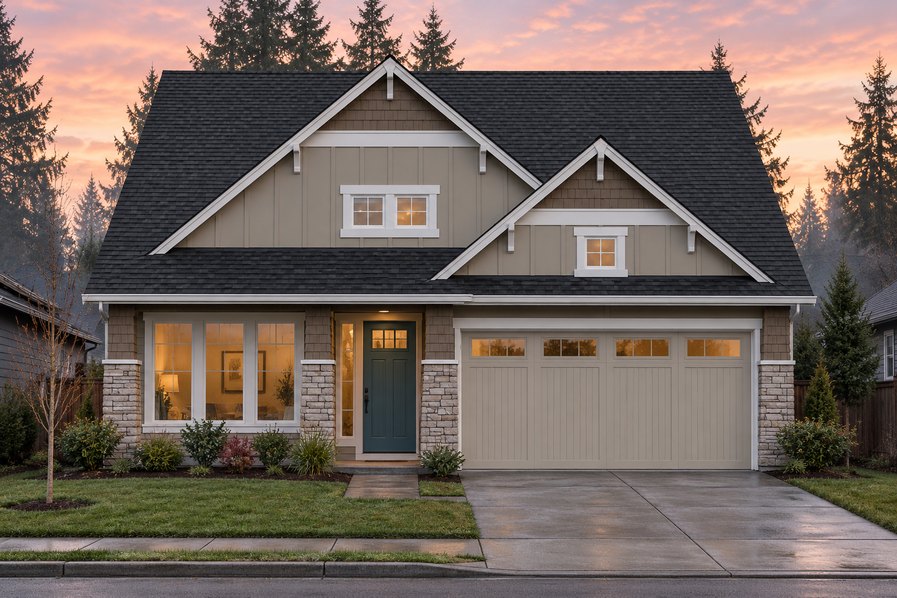 Exterior rendering of Home Plans NW Plan 1772-A