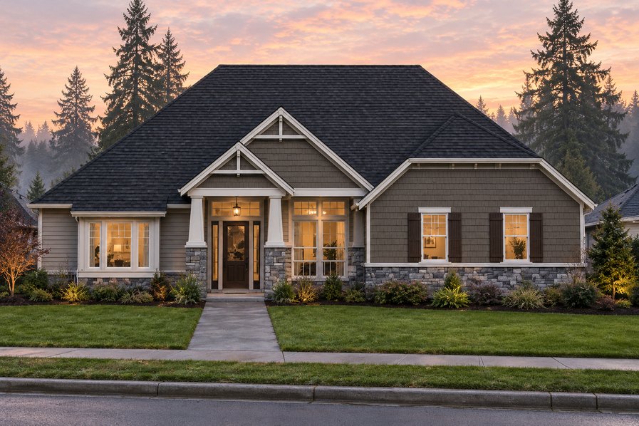 Exterior rendering of Home Plans NW Plan 1941-A