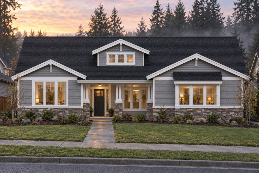 Exterior rendering of Home Plans NW Plan 2016-A