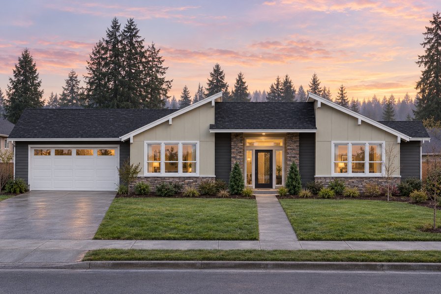 Exterior rendering of Home Plans NW Plan 2041-A (2040 Old)