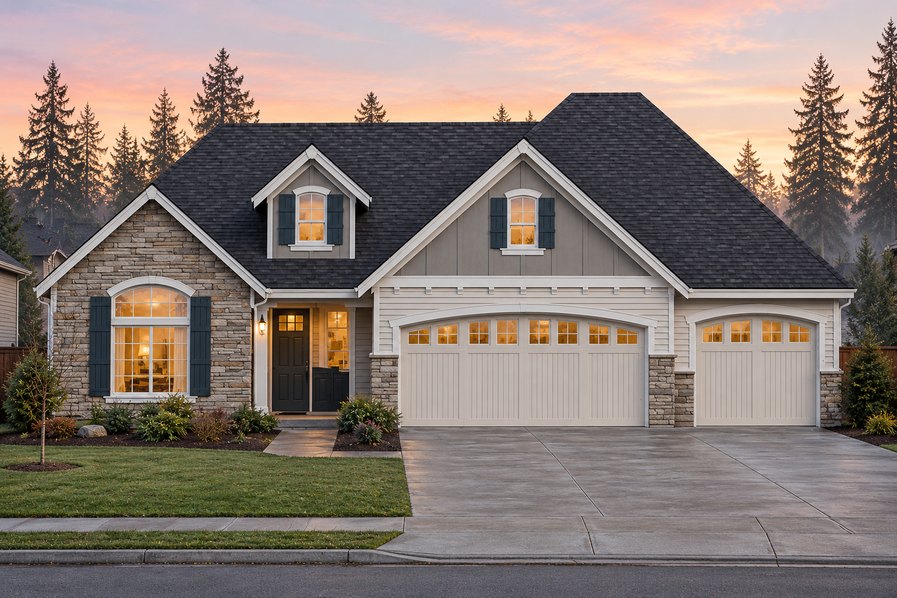 Exterior rendering of Home Plans NW Plan 2069-A