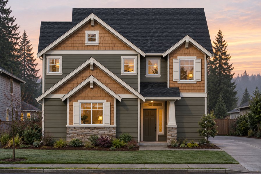 Exterior rendering of Home Plans NW Plan 2185