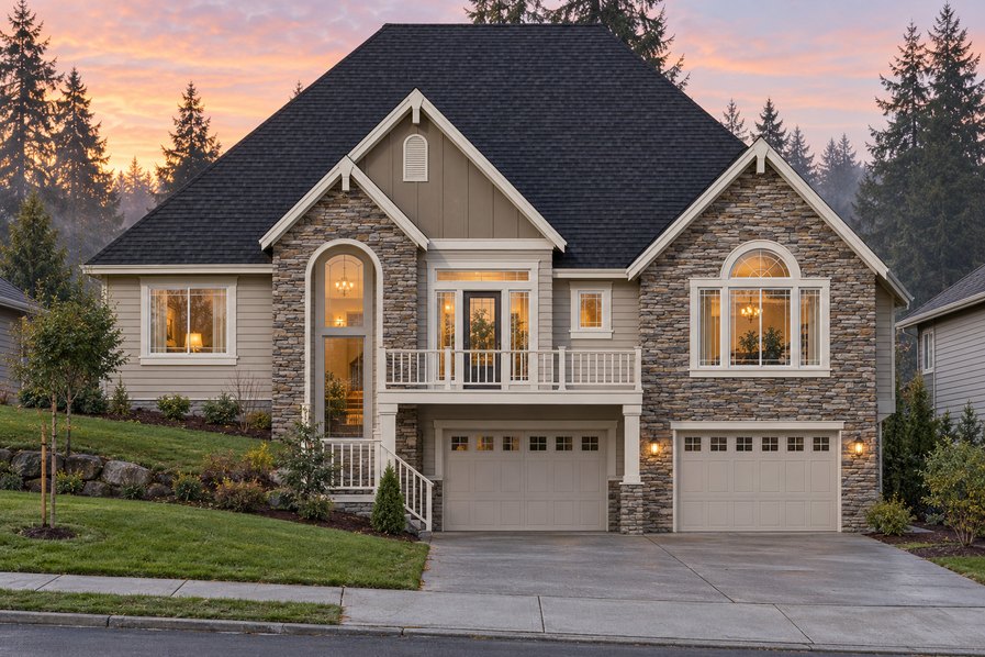 Exterior rendering of Home Plans NW Plan 2225-A