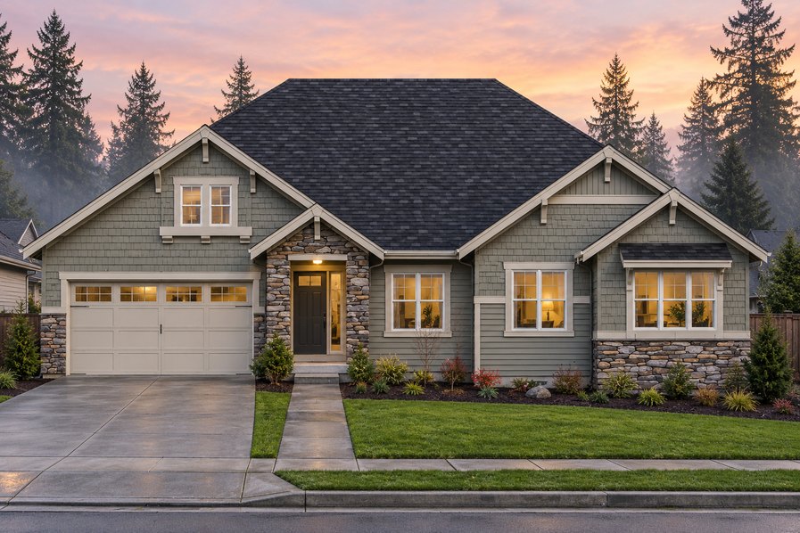 Exterior rendering of Home Plans NW Plan 2232-A