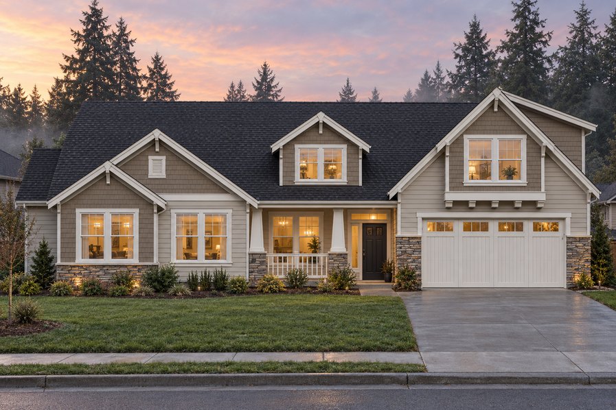 Exterior rendering of Home Plans NW Plan 2317-A