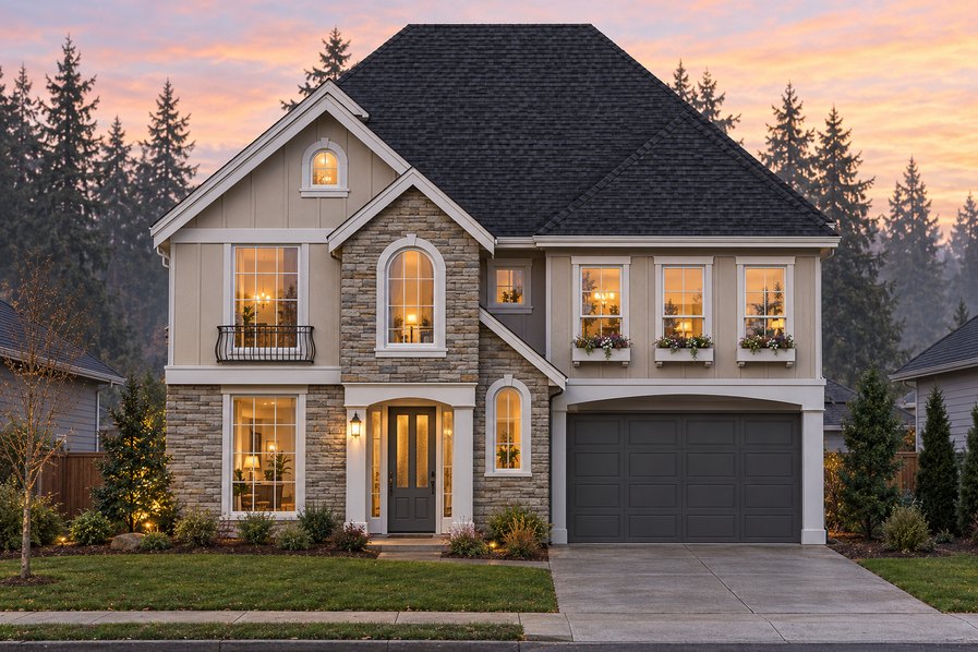 Exterior rendering of Home Plans NW Plan 2421