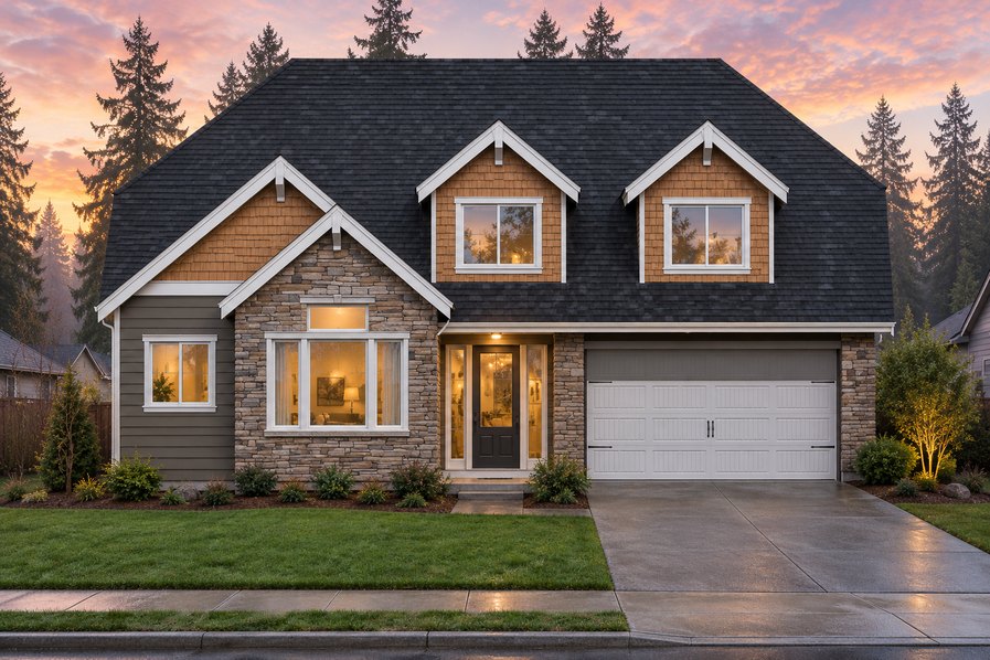 Exterior rendering of Home Plans NW Plan 2636-A