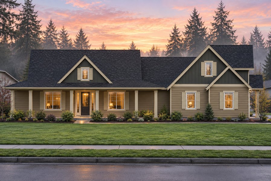 Exterior rendering of Home Plans NW Plan 2740-A
