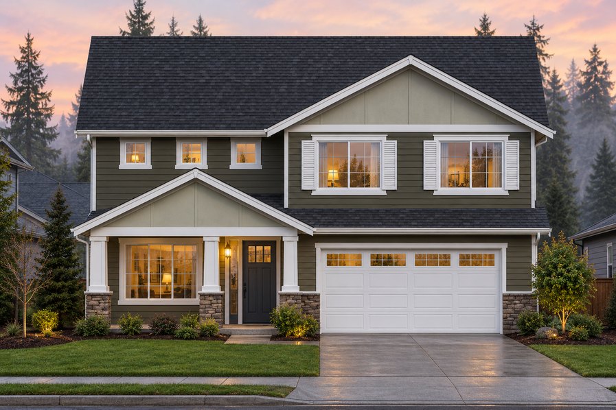 Exterior rendering of Home Plans NW Plan 3030