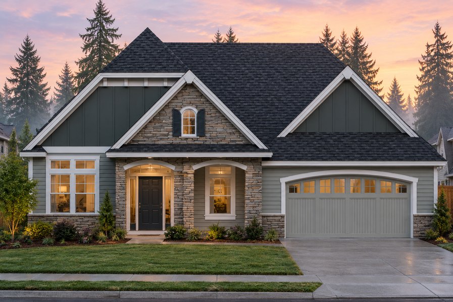 Exterior rendering of Home Plans NW Plan 3059-A