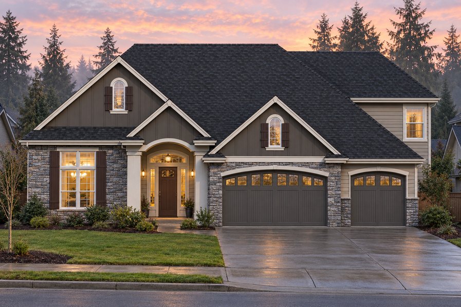 Exterior rendering of Home Plans NW Plan 3370-A