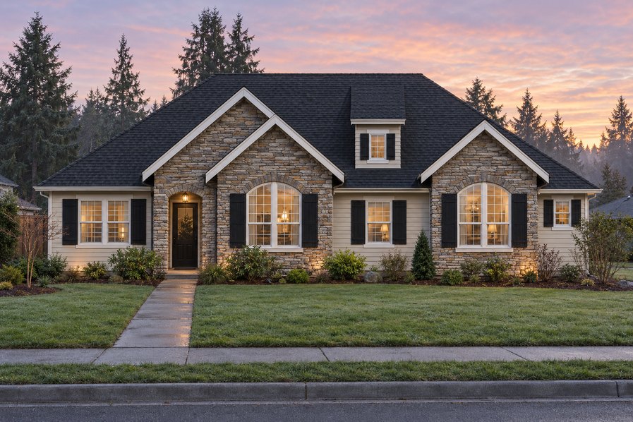 Exterior rendering of Home Plans NW Plan 3389-AB