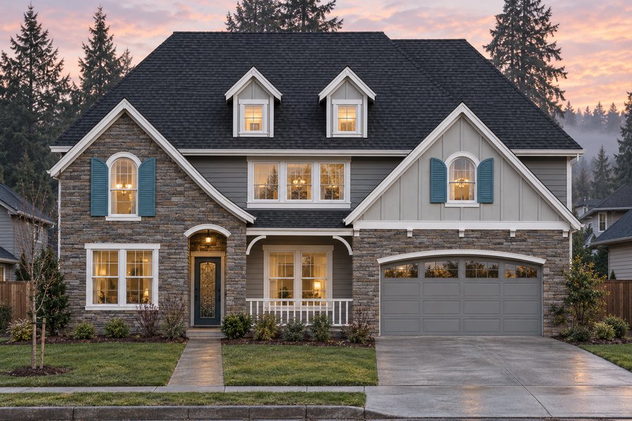 Exterior rendering of Home Plans NW Plan 3489