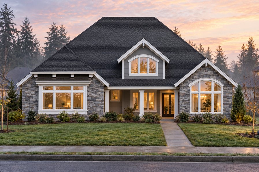 Exterior rendering of Home Plans NW Plan 3502-A