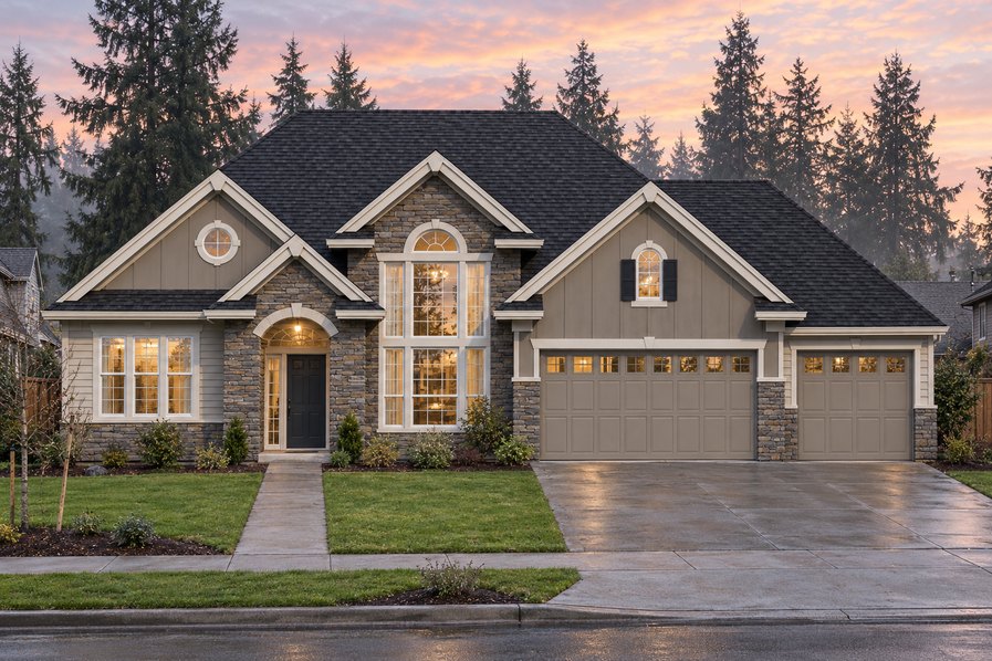 Exterior rendering of Home Plans NW Plan 3522-A