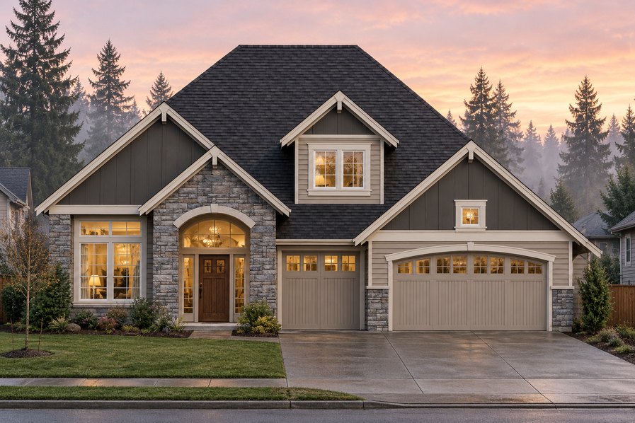 Exterior rendering of Home Plans NW Plan 3632-A