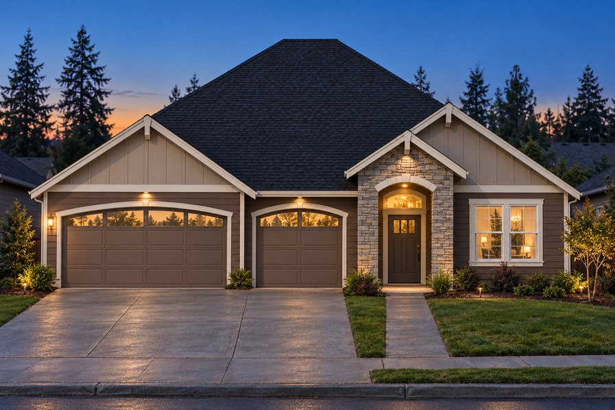 Exterior rendering of Home Plans NW Plan 3730-ABC