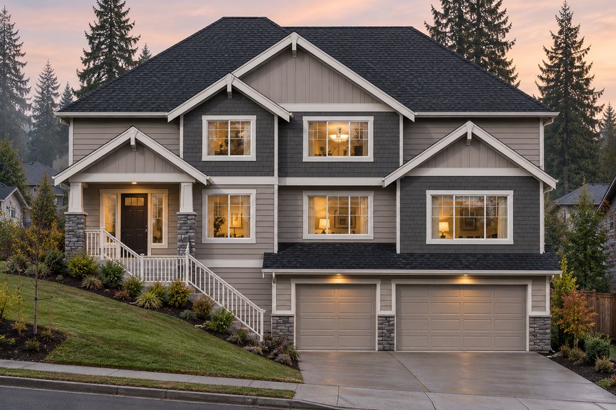 Exterior rendering of Home Plans NW Plan 3734-A