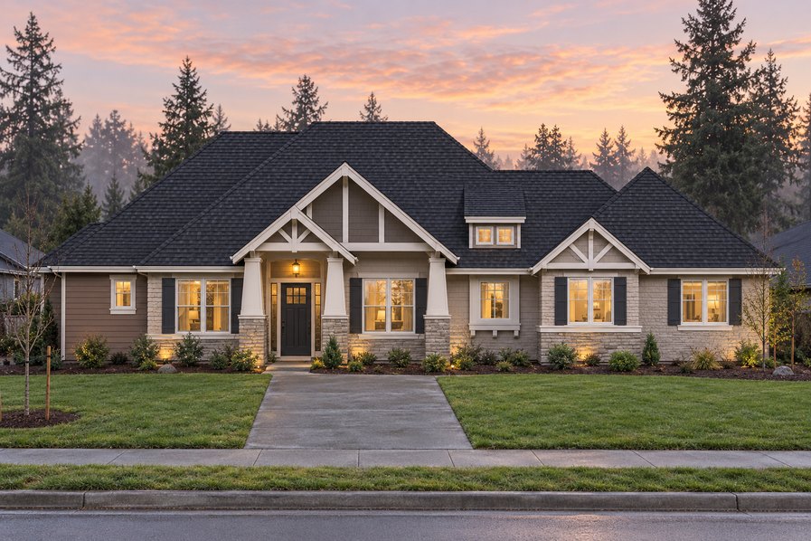Exterior rendering of Home Plans NW Plan 3892-A