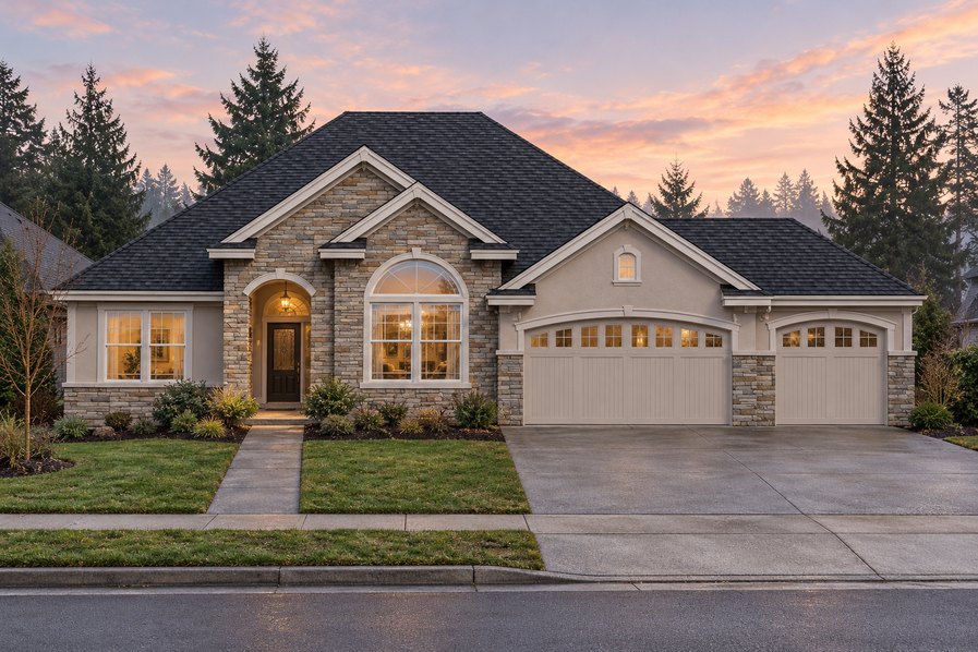 Exterior rendering of Home Plans NW Plan 4162-A