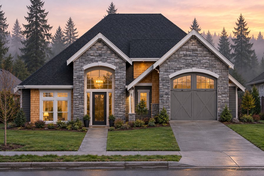 Exterior rendering of Home Plans NW Plan 4454-A