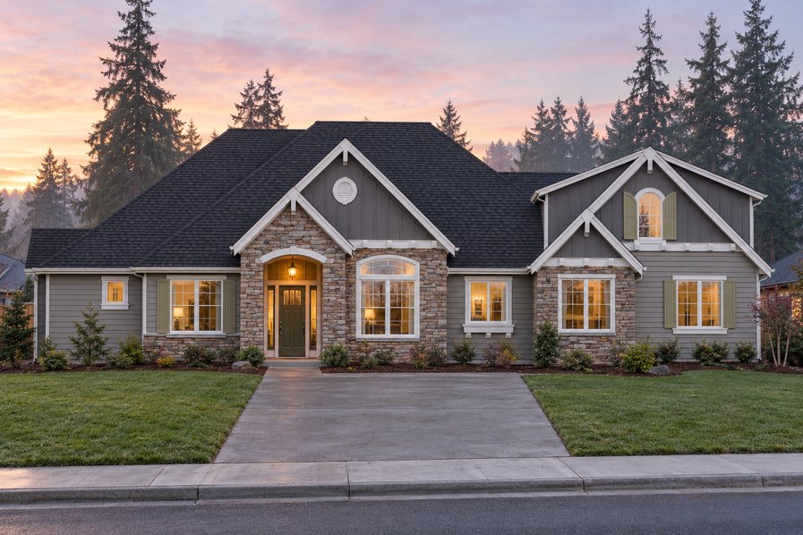 Exterior rendering of Home Plans NW Plan 4821-A