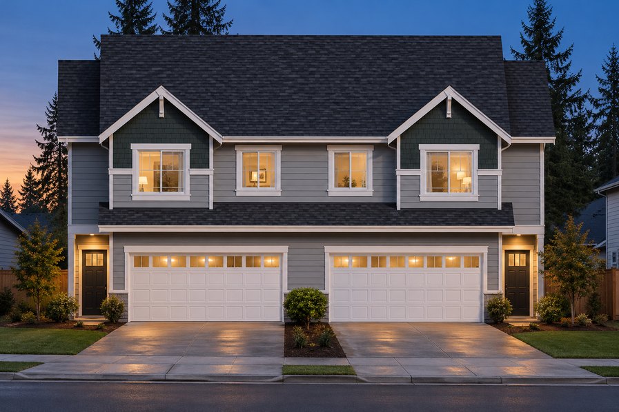 Exterior rendering of Home Plans NW Plan (Duplex) 1524-A
