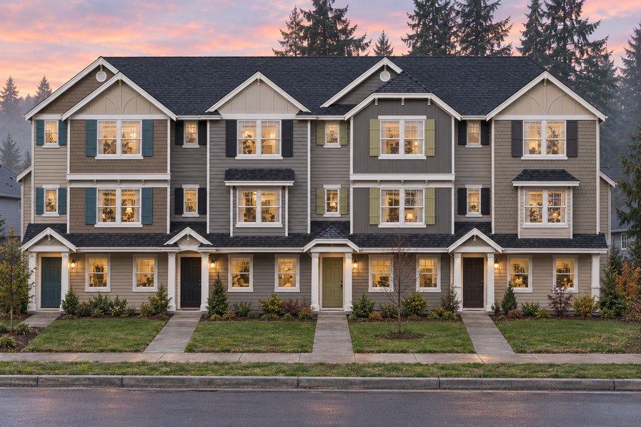 Exterior rendering of Home Plans NW Plan (Duplex) 1634-A