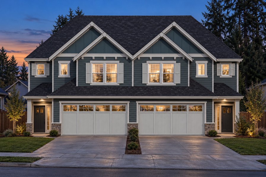 Exterior rendering of Home Plans NW Plan (Duplex) 1676-A